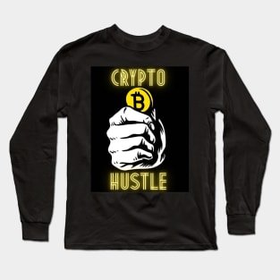 Crypto Hustle Bitcoin, Ethereum, Doge, XRP Long Sleeve T-Shirt